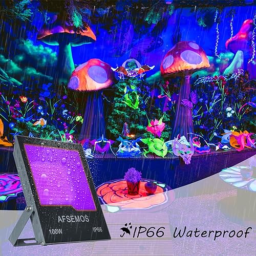 Miniatura 3 de Luz LED negra de 100 W, luz de inundación UV, IP66 impermeable, luces negras moradas, luces negras superbrillantes que brillan en la oscuridad,