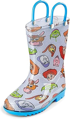 Disney Toy Story - Botas de lluvia impermeables de PVC para niños, con Buzz Lightyear, Woody, asas fáciles de poner, para niños pequeños y pequeños