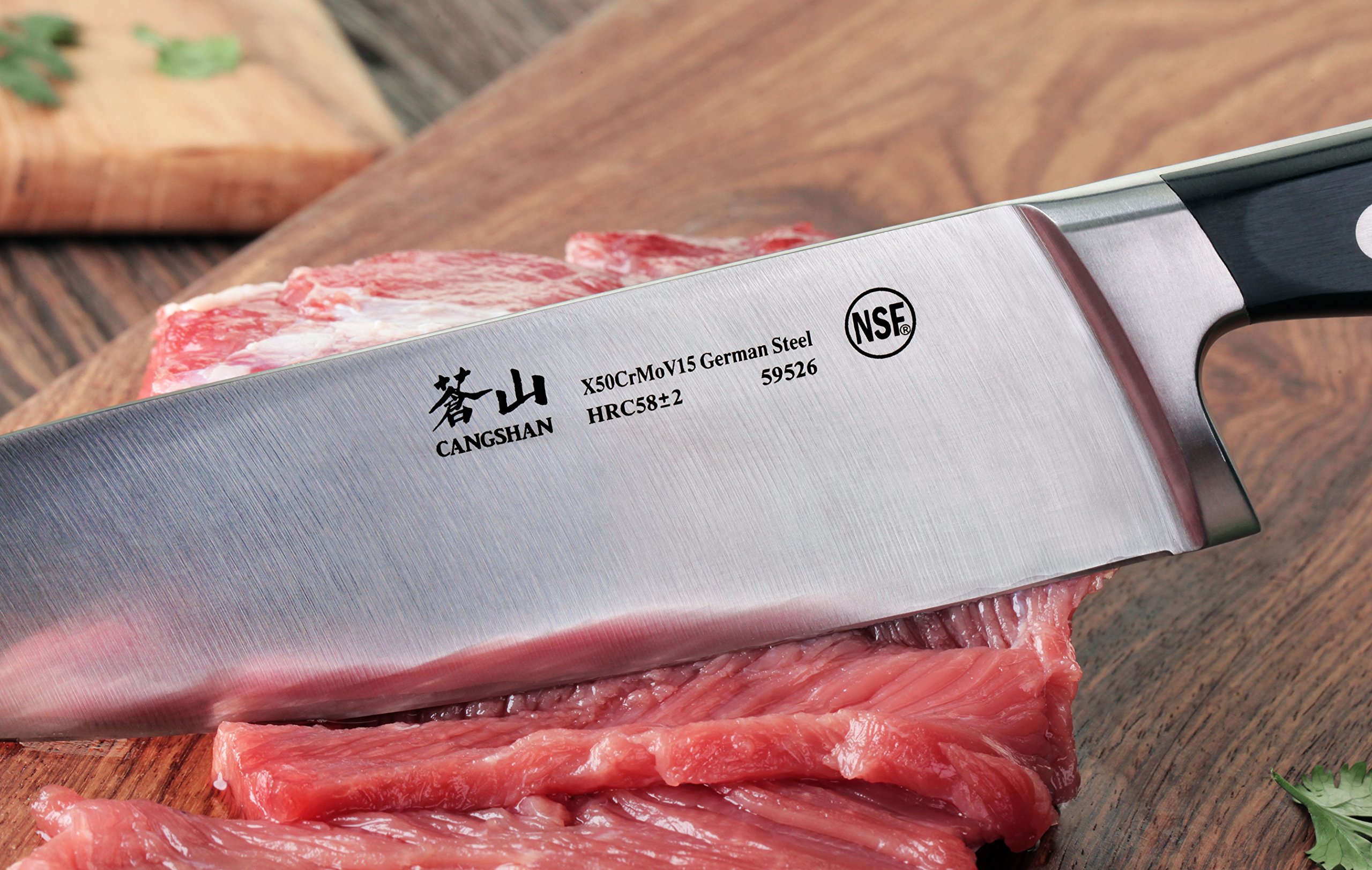 Cangshan V2 Series 59526 German Steel Forged Chef Knife, 8-Inch — Amazon image 4