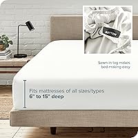 Vista 103 de Bare Home - Sábana bajera de microfibra 1800 muy suave y duradera, para colchones altos tamaño individual, color gris pardo