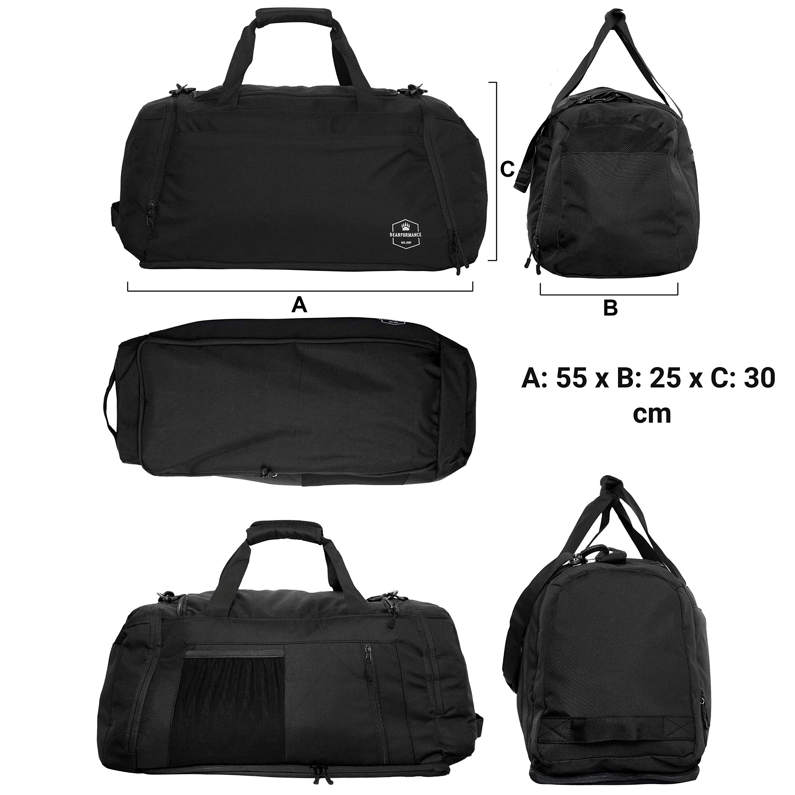 Ultimate Sportbag – Borsa sportiva per uomini e donne con scomparto extra per scarpe e scomparto umido con funzione zaino per sport, allenamento, ym, viaggio