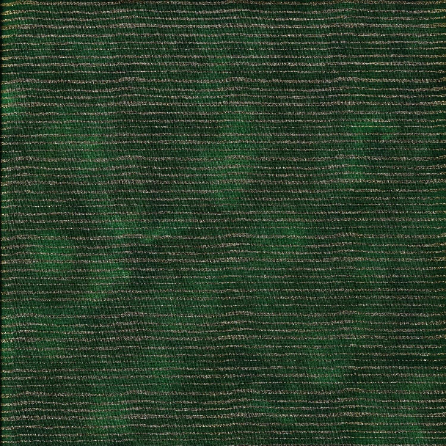 Vintage Christmas Design - (Green Stripe) 100% Cotton British Designed Craft Fabric for Patchwork & Quilting, Lovely Coordinated Colours & Prints – (Price per/QUARTER Metre)