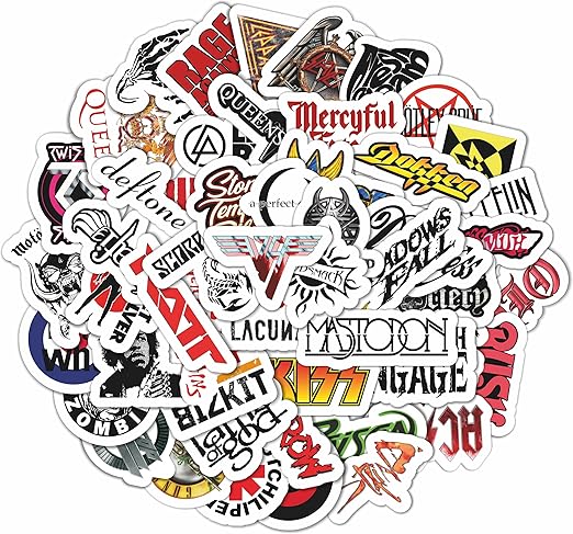 BulbaCraft 100Pcs Classic Rock Stickers, Rock and Roll Stickers ...