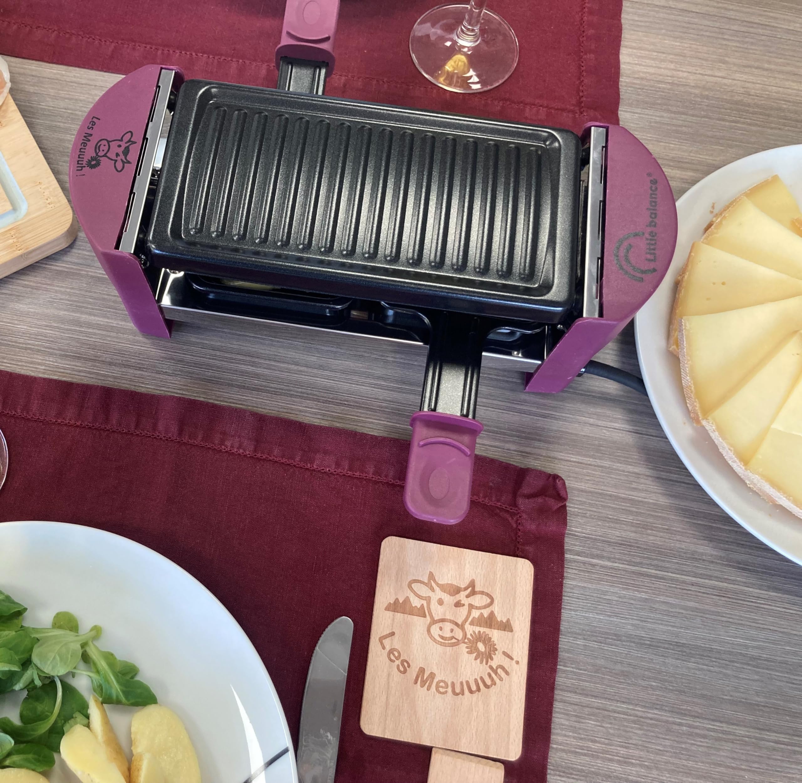 Raclette 2 personnes - LITTLE BALANCE - Meuuuh...! - blanche - 350W - Electroménager Raclette 2 personnes - LITTLE BALANCE - Meuuuh...! - blanche - 350W - Electroménager