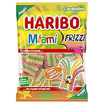 Haribo Miami Frizzi, Caramelle Gommose Veggie Frizzanti, Gusto Frutta, Ideali Per Feste E Dolci Momenti Di Relax – 175gr
