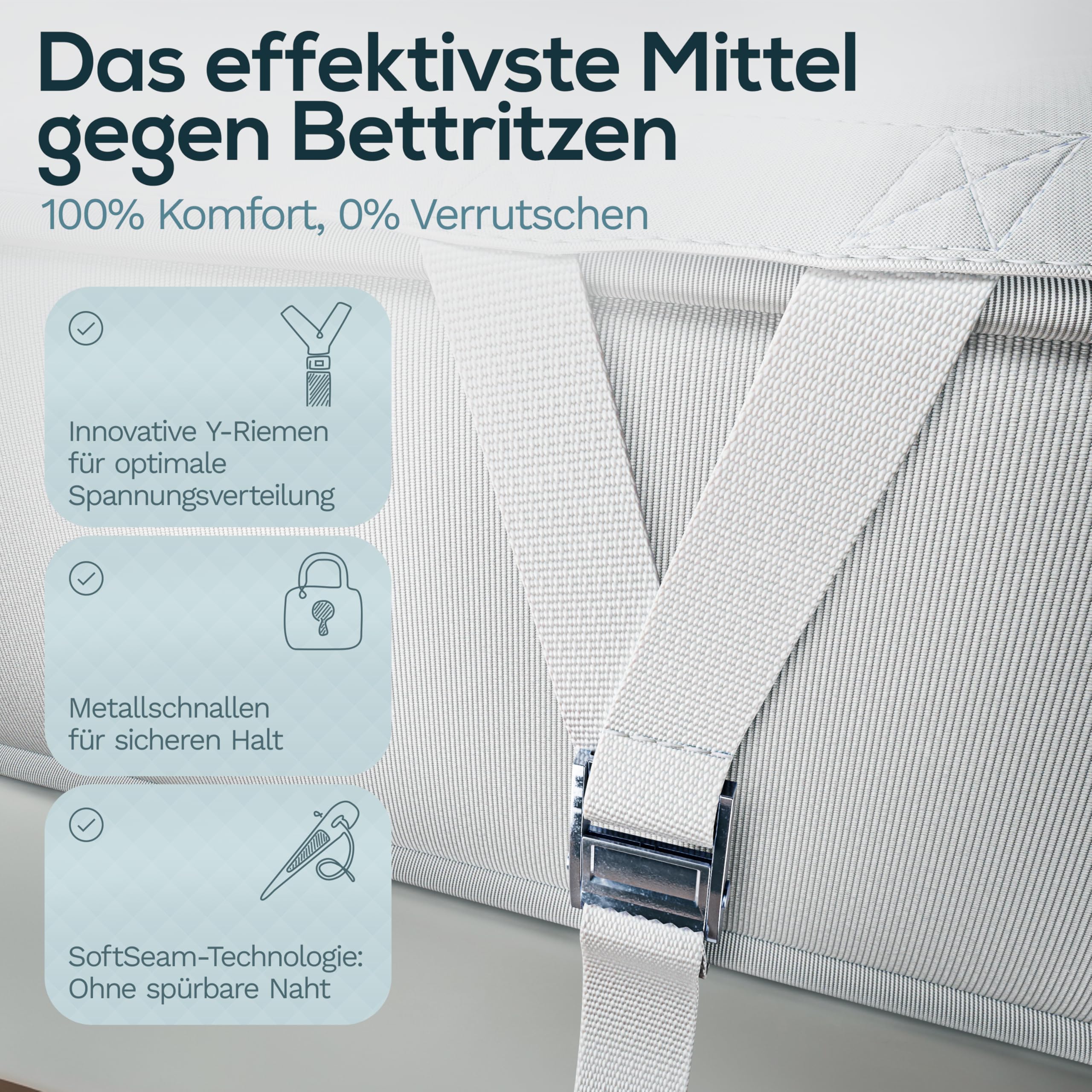 Liebesbrücke für Matratzen [Gegen Verrutschen] Innovative Matratzenbrücke & Matratzenkeil Alternative | Matratzenverbinder für Paare und Familien | Ritzenfüller in < 5 Min befestigt