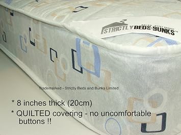 STRICTLY BEDS&BUNKS Oscar Loft Bunk Bed with Mattress (20 cm), 4ft 6 Double