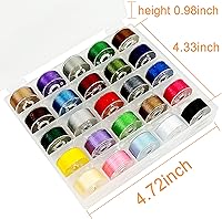 Vista 2 de New Brothread 25 piezas de colores surtidos 70D/2 (60WT) hilo de bobina preenrollado tamaño A SA156 para bordado y máquina de coser DIY hilo