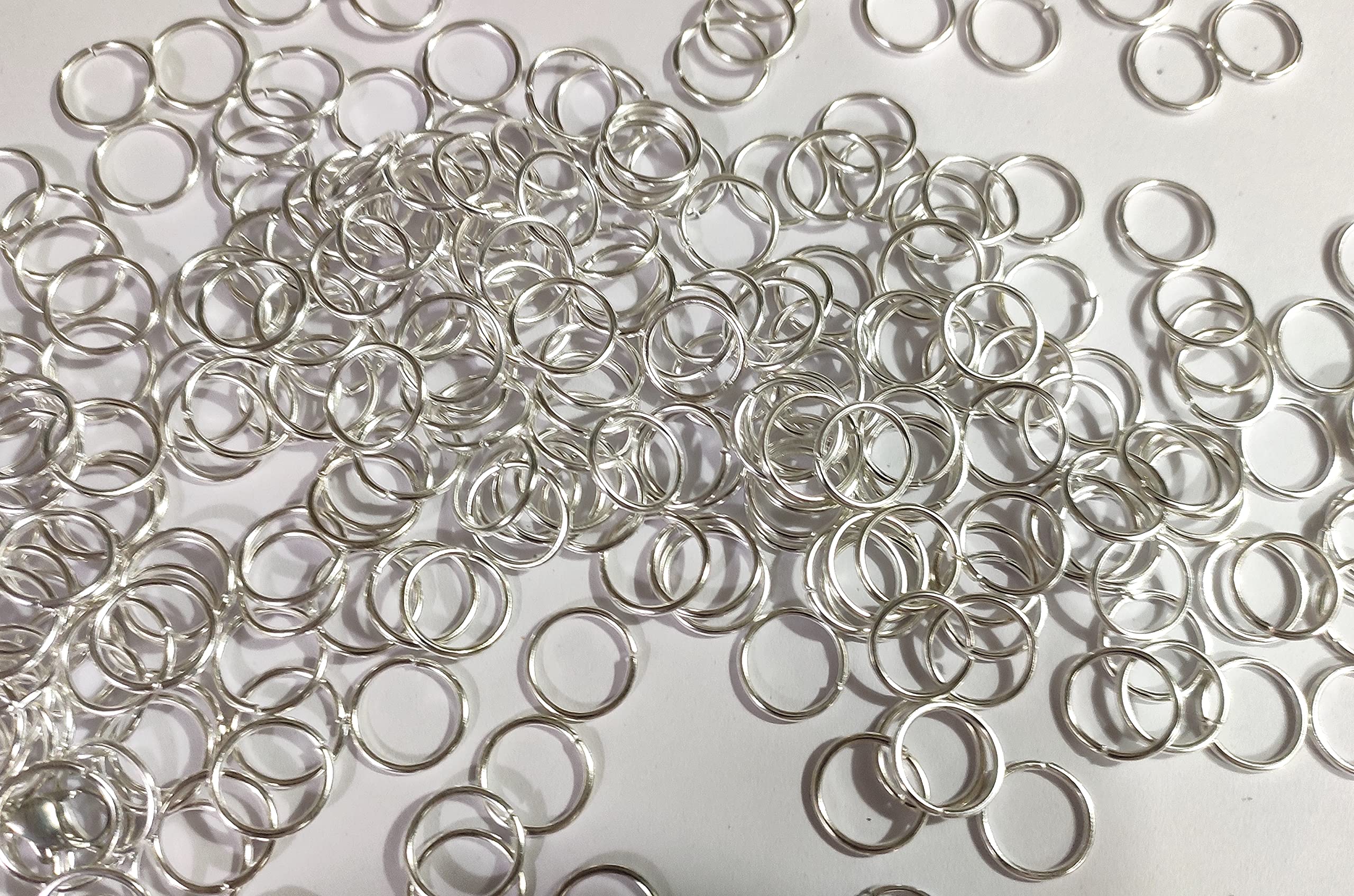 OMXOMX 100 gm Silver Color 12 mm Round, (Approx 400 Pc), Unsoldered Open Jump Ring Jumprings Jewellery Making Material Fitting Kit Art and Craft kit