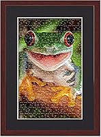 Vista 2 de Poster Palooza Kit de marco de rompecabezas de 20 x 27 pulgadas, incluye hojas de pegamento para rompecabezas, marco de madera marrón