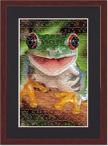 Miniatura 2 de Poster Palooza Kit de marco de rompecabezas de 20 x 27 pulgadas, incluye hojas de pegamento para rompecabezas, marco de madera marrón con