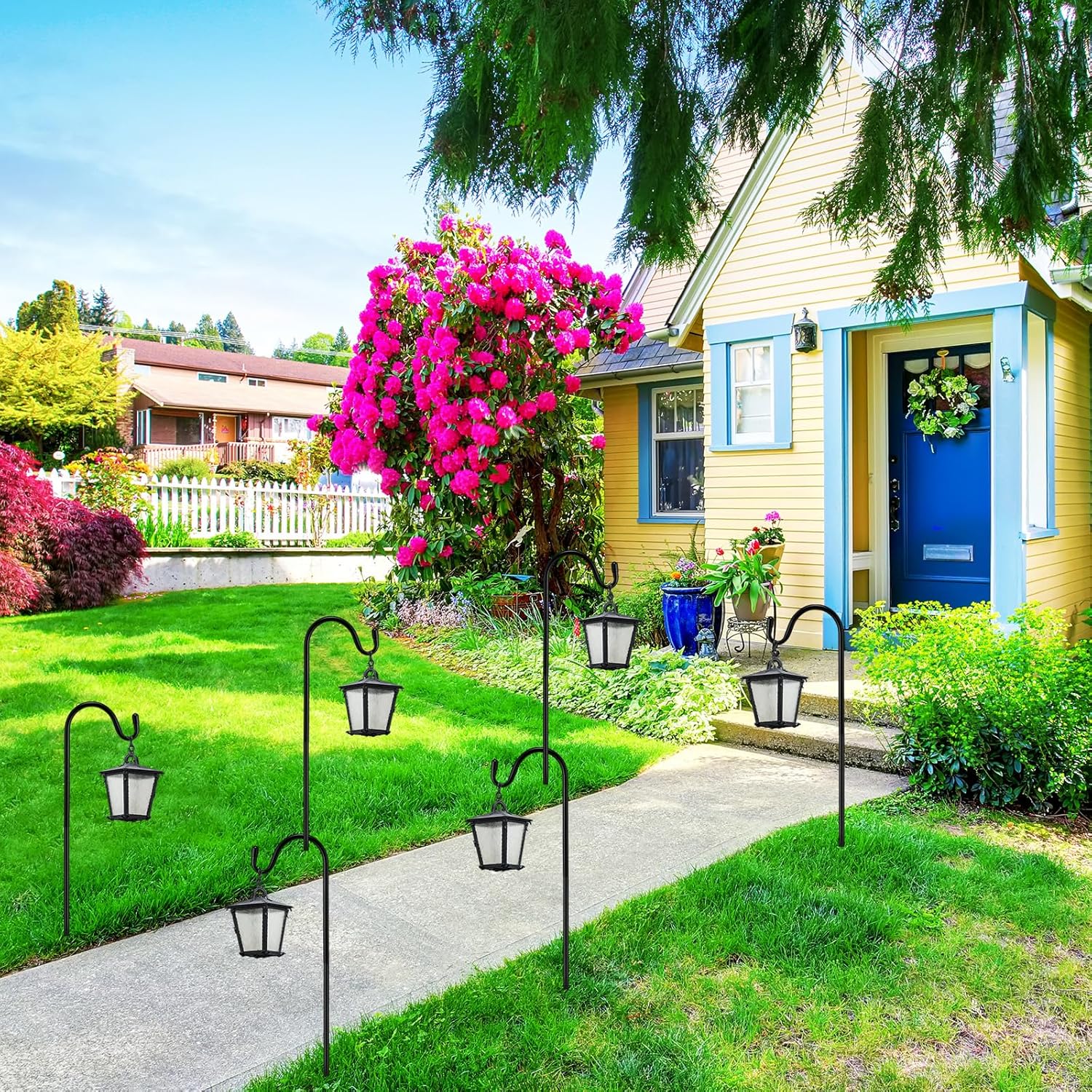 2 Pcs 24 Inch Shepherds Hook for Outdoor Adjustable Bird Feeder Pole Metal Steel Shepard Hooks for Hummingbird Stand Feeder Pole for Garden Plant, Lantern, Hanging Wedding Decor - Image 6