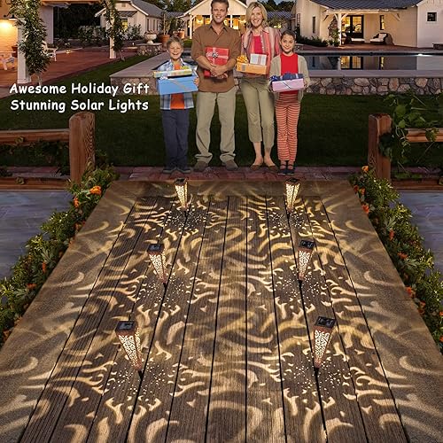 Miniatura 8 de 1 linterna de jardín azul turquesa, paquete de 6 luces de jardín de cobre