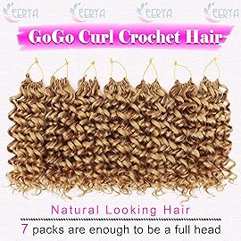 7 Packs GoGo Curl Crochet Hair 10 Inch Short Curly Crochet Hair for Women Water Wave Beach Curl Deep Twist Crochet Braids Synthetic Braiding Hair Extensions (10 Inch, P27/30)