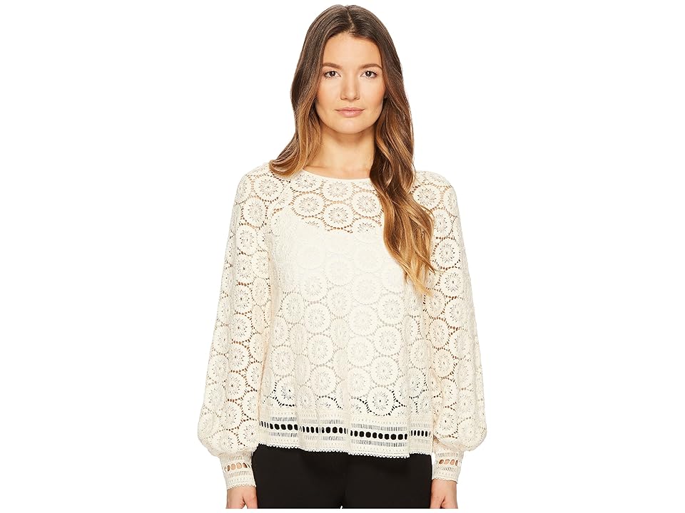 

See by Chloe Crochet Lace Top (Crystal White) Women's Clothing, Multi