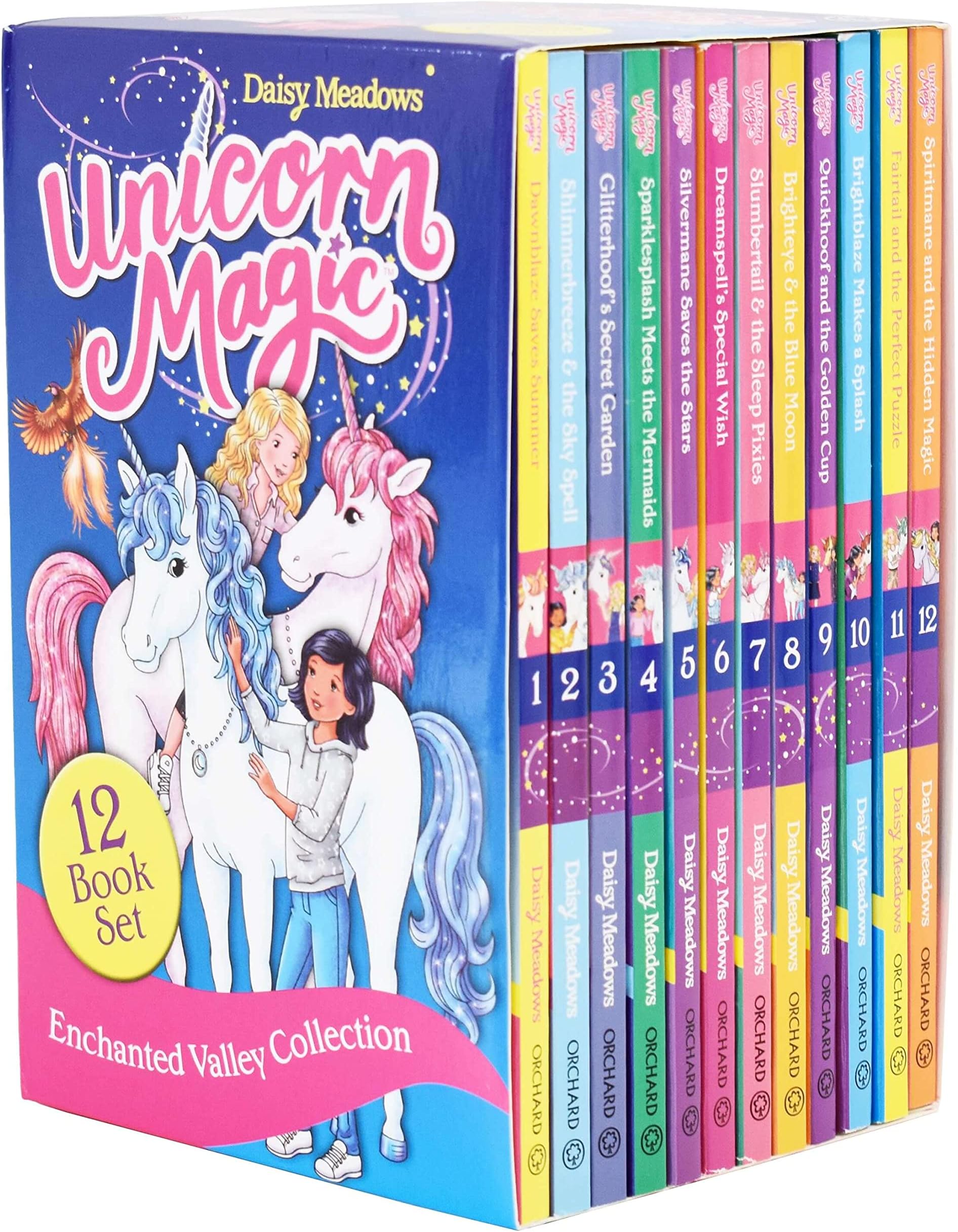 Unicorn Magic Enchanted Valley 12 Books Collection Set (Dawnblaze Saves Summer, Shimmerbreeze and the Sky Spell, Glitterhoof's Secret Garden, Sparklesplash Meets the Mermaids & More...)