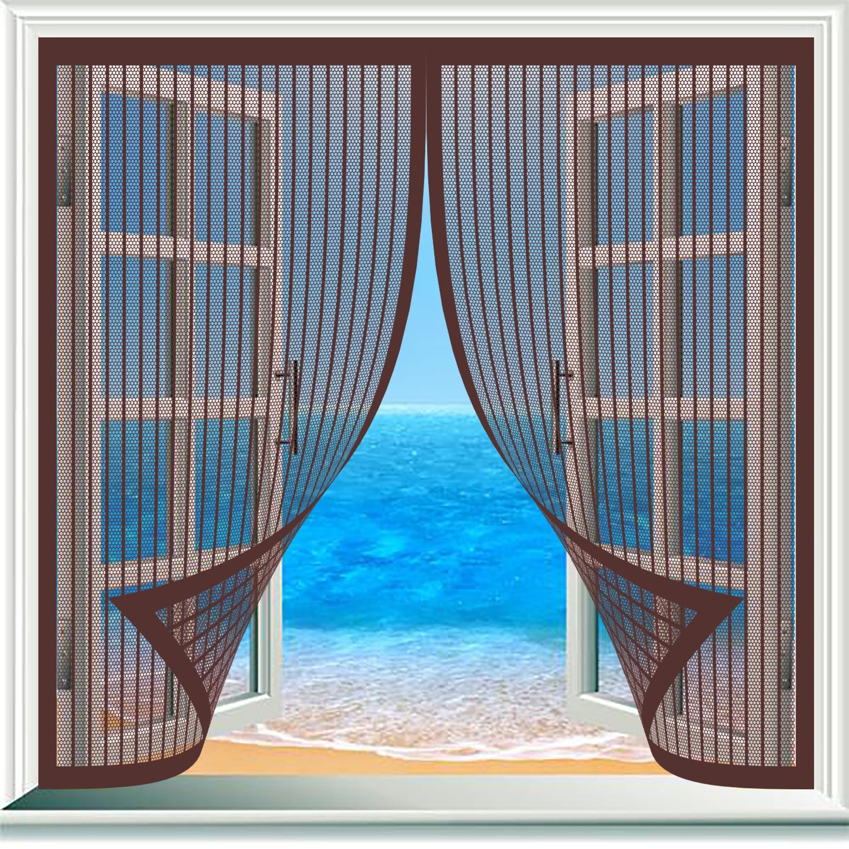 Porte moustiquaire marron pour balcon et profitez de l'été sereinement