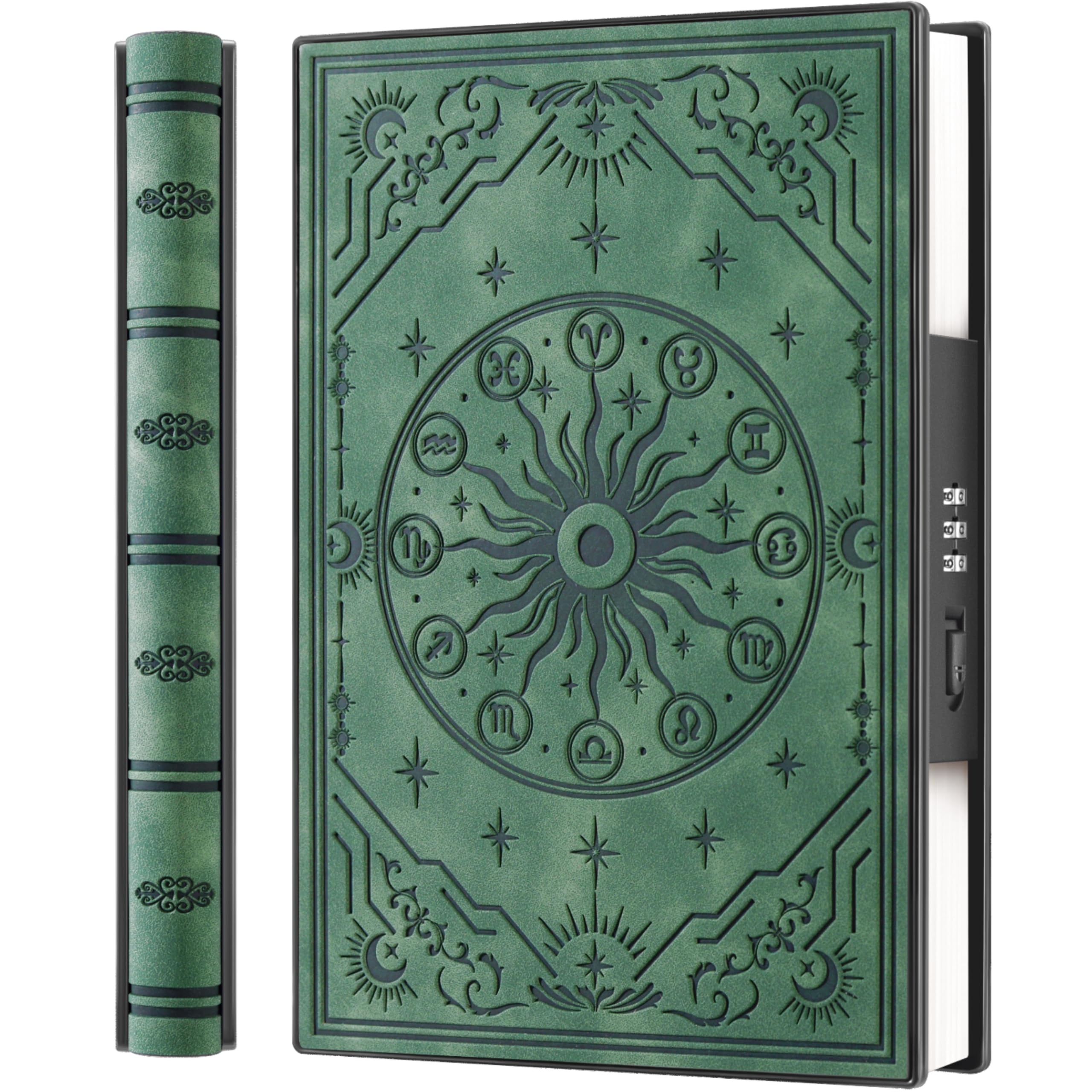 HwxBen Luxury Diary with Password Lock – Soft Leather Journal for Women & Men, 220 Thick Pages (100gsm), Sea Green Locked Notebook for Writing &