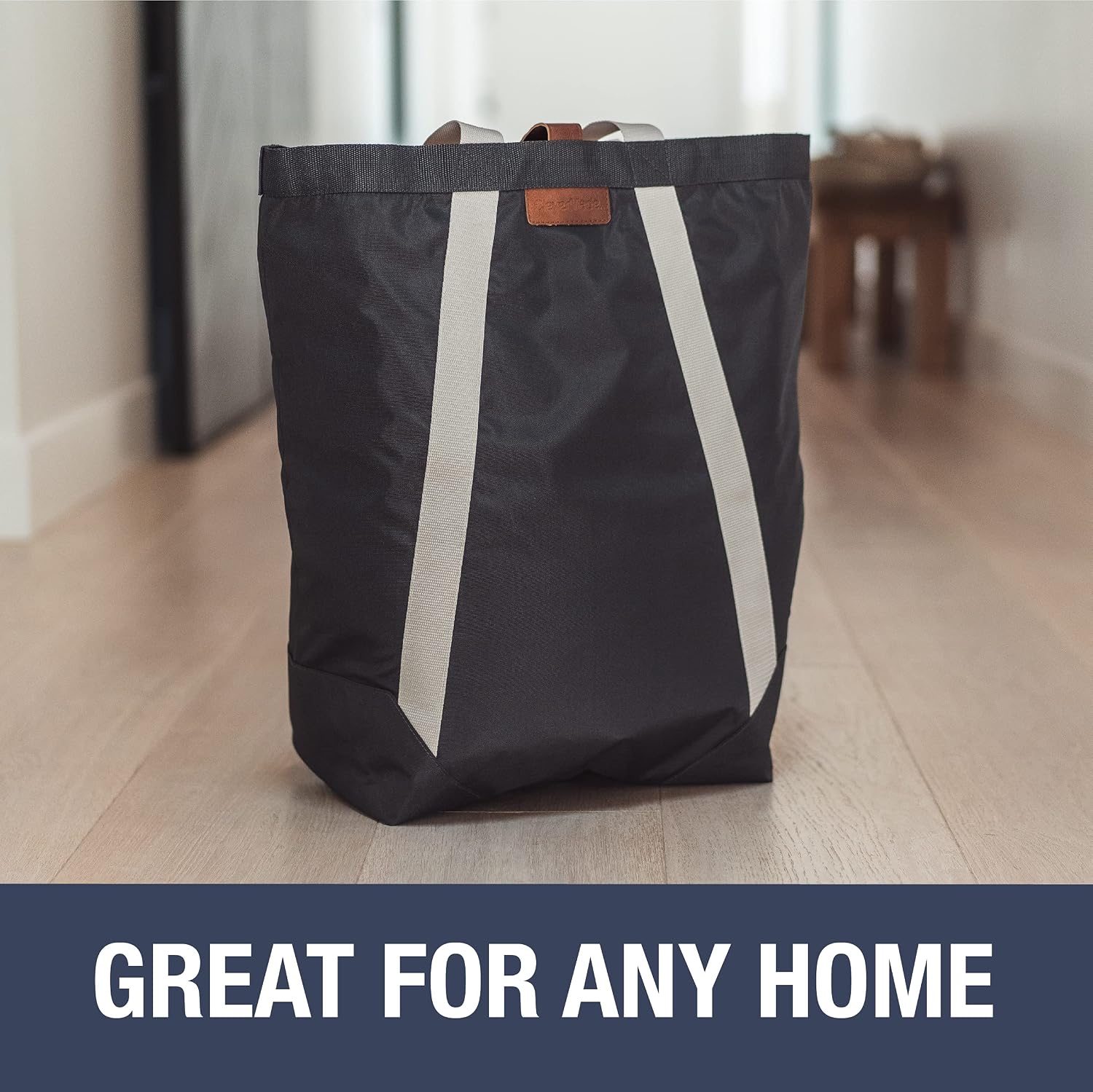 CleverMade Backpack Laundry Bag Tote with Comfortable Shoulder Straps - Extra Large Capacity Polyester Clothes Hamper with Premium Handles and an Inner Zipper Storage Pocket for Valuables, Charcoal