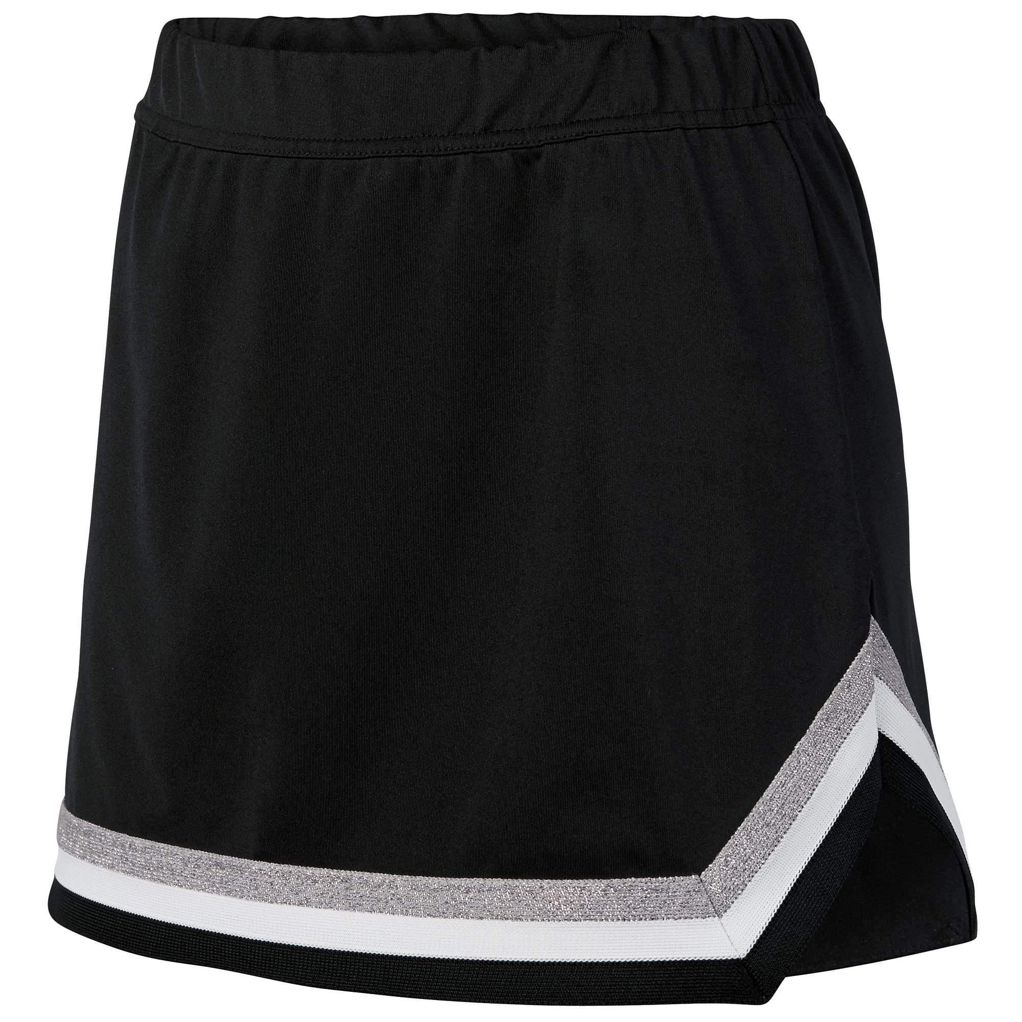 Augusta Sportswear Ladies Pike Skirt L Black/White/Metallic Silver