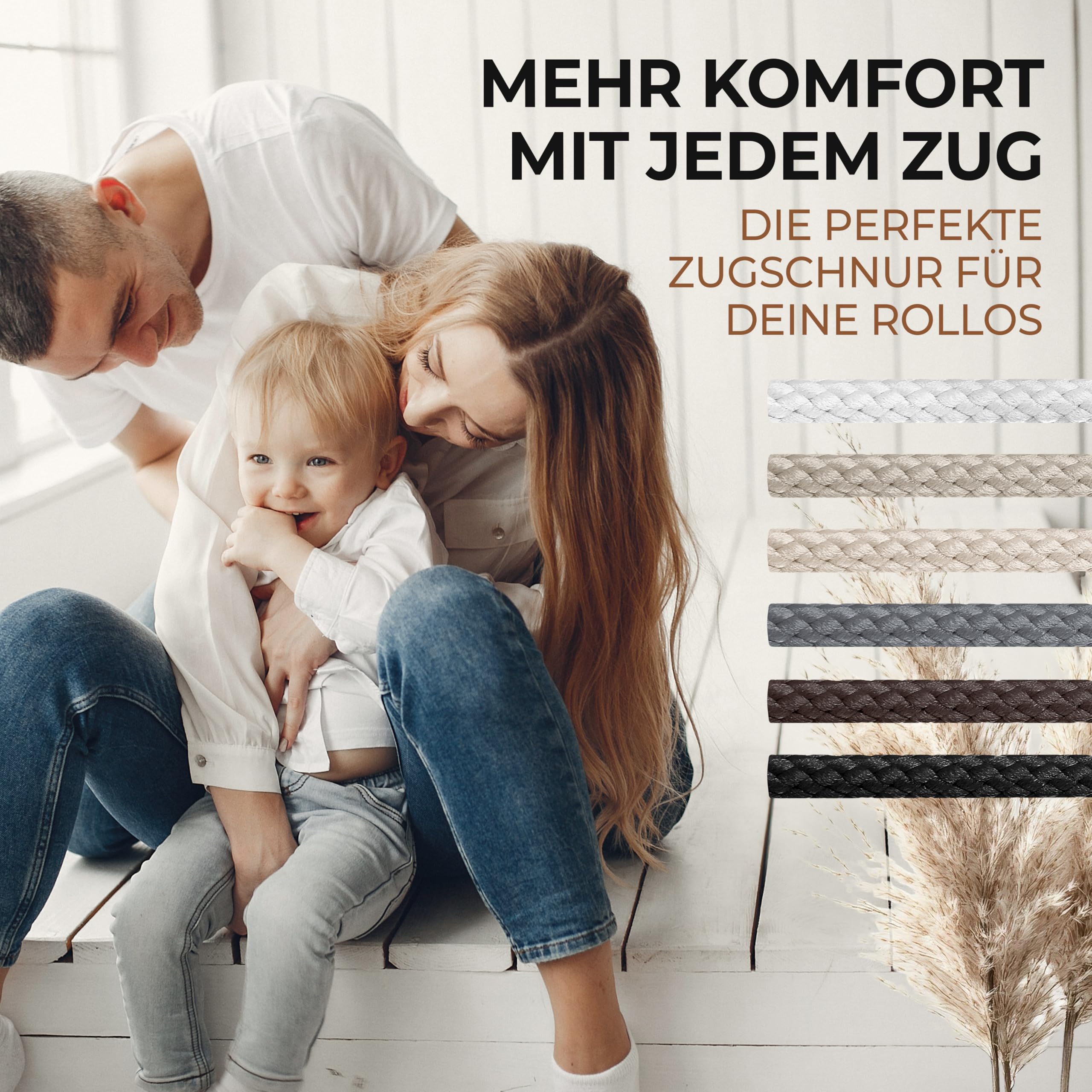 Endlosschnur 122 Cm Weiß - Ersatzschnur Für Jalousien & Rollos Von Graber, Hunter Douglas