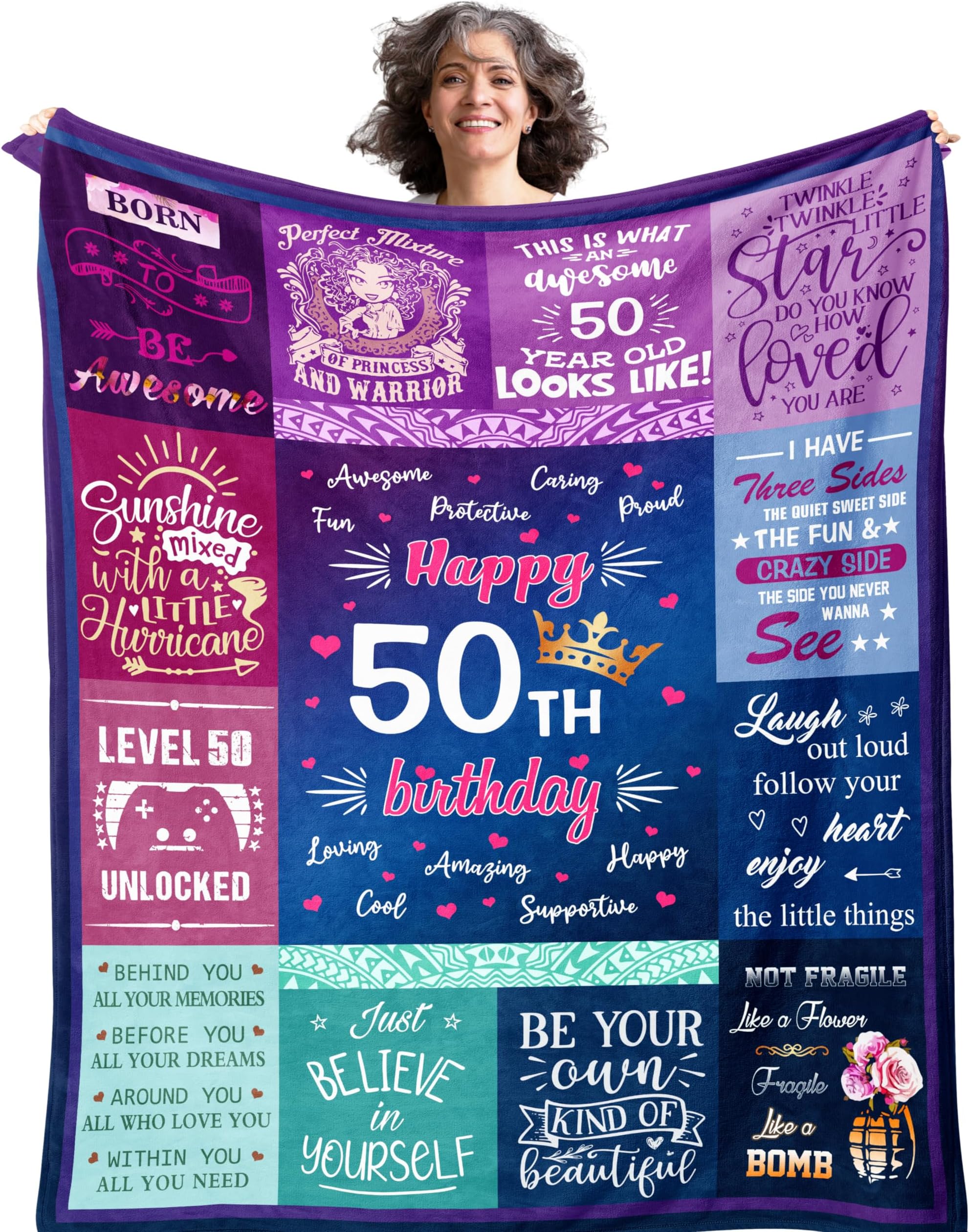 Amazon.com: Punofell Best 50th Birthday Gifts for Women - Happy 50th ...