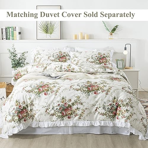 Miniatura 6 de FADFAY Juego de sábanas floreadas de algodón, con sábana de cajón profunda, para cama Twin a California King
