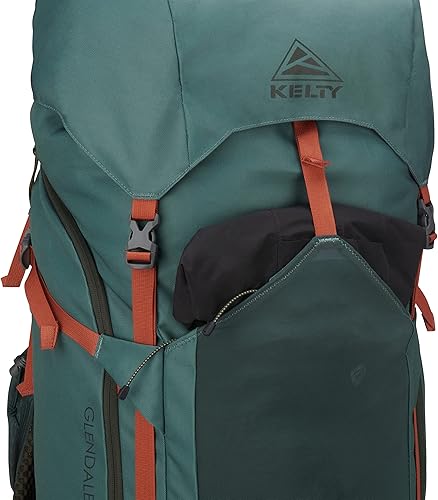 Vista 9 de Kelty Glendale 65L - 105L Paquete de senderismo para varios días, suspensión ajustable, ajuste personalizado (verde pato, 105L)