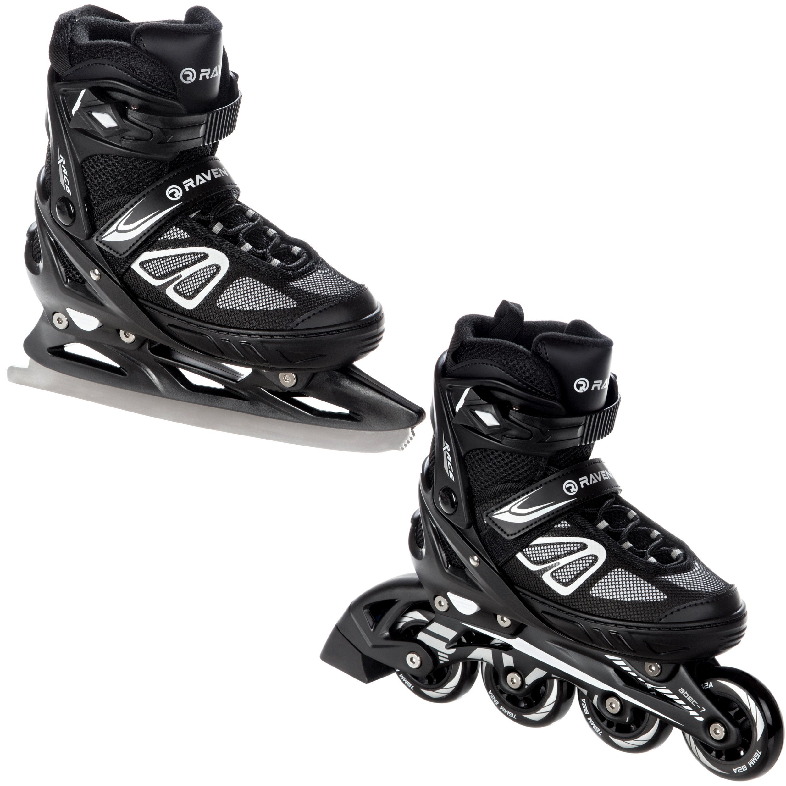 RAVEN Profession Inlineskates – Verstellbar Für Kinder & Erwachsene | Optional 2in1 Mit Schlittschuhen