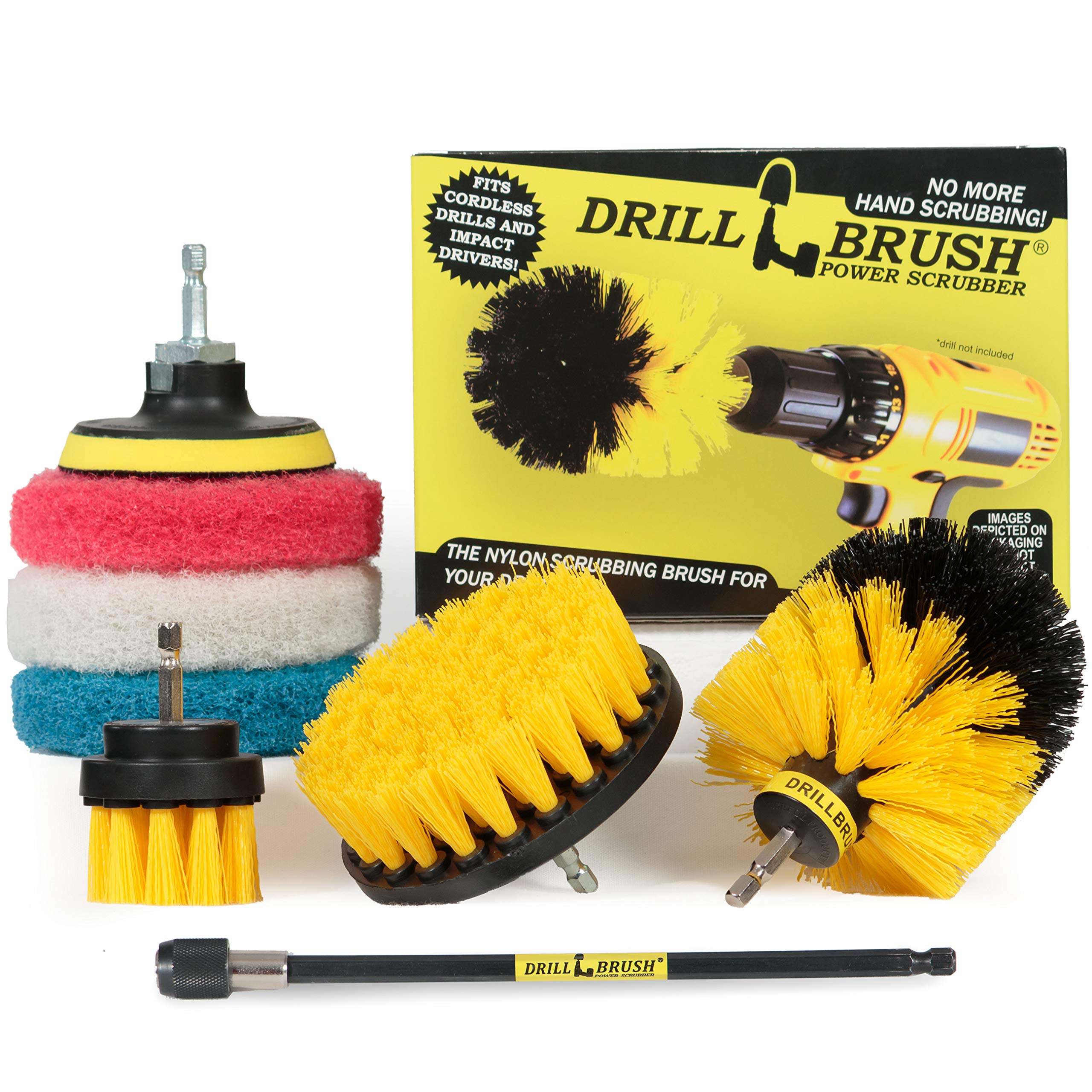 Drillbrush Power Scrubber Brush Set - Drill Brush Attachment - Bathroom Cleaner Scrub Brush - Toilet Brush Cleaning