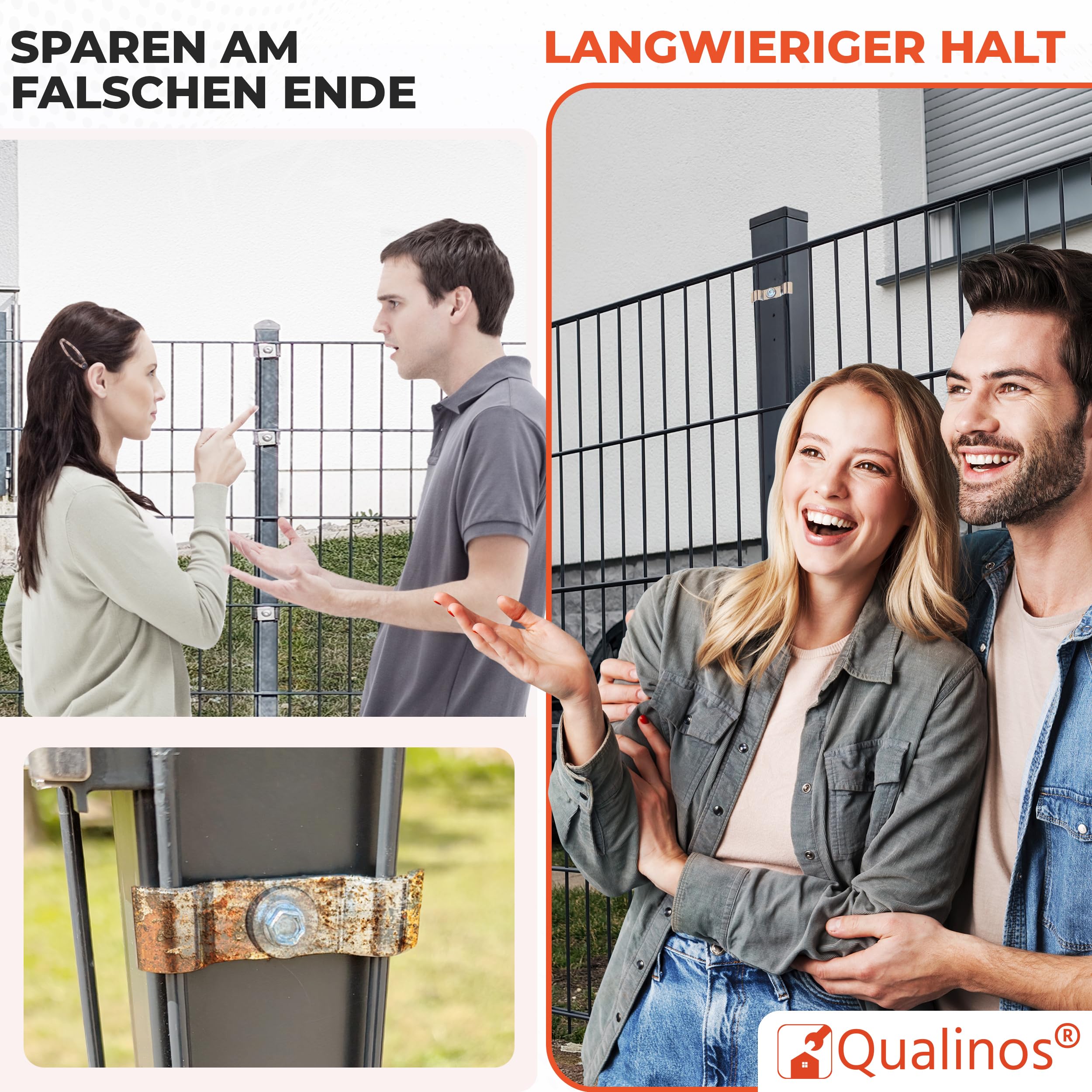 10x Doppelstabmattenzaun Befestigung Zubehör Typ Spannbügel 50mm aus V2A. Zaunhalter Edelstahl zur Zaunbefestigung. Stabmattenzaun Zubehör Zaun Halterung. Made in Germany