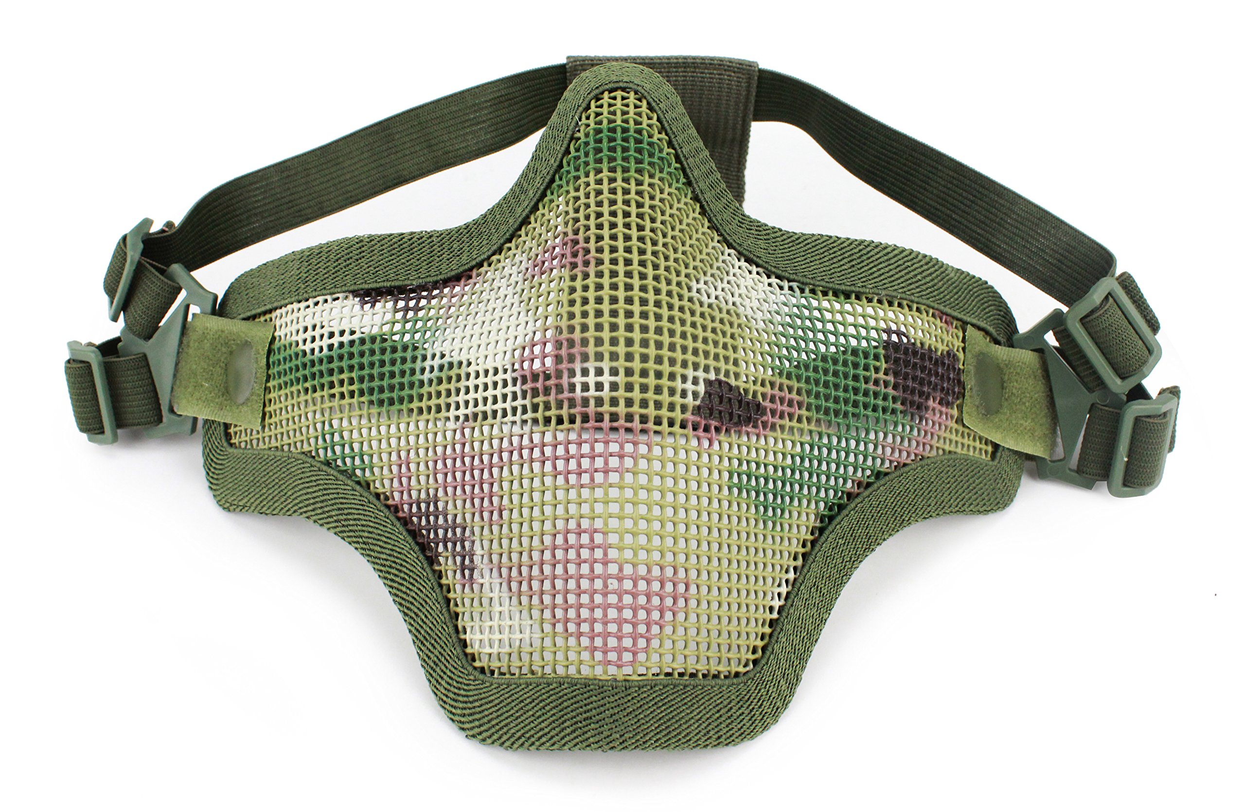 Tactical Mask Half Face Low Carbon Steel Wire Warrior Mask Protect Solid Mask For Game Field CS Tactical Equipment