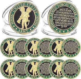 Landical 12 Pieces Army Challenge Coins Thank You for Your Service Veterans Gift Army Appreciation Coins for Veterans Christmas Military Gift
