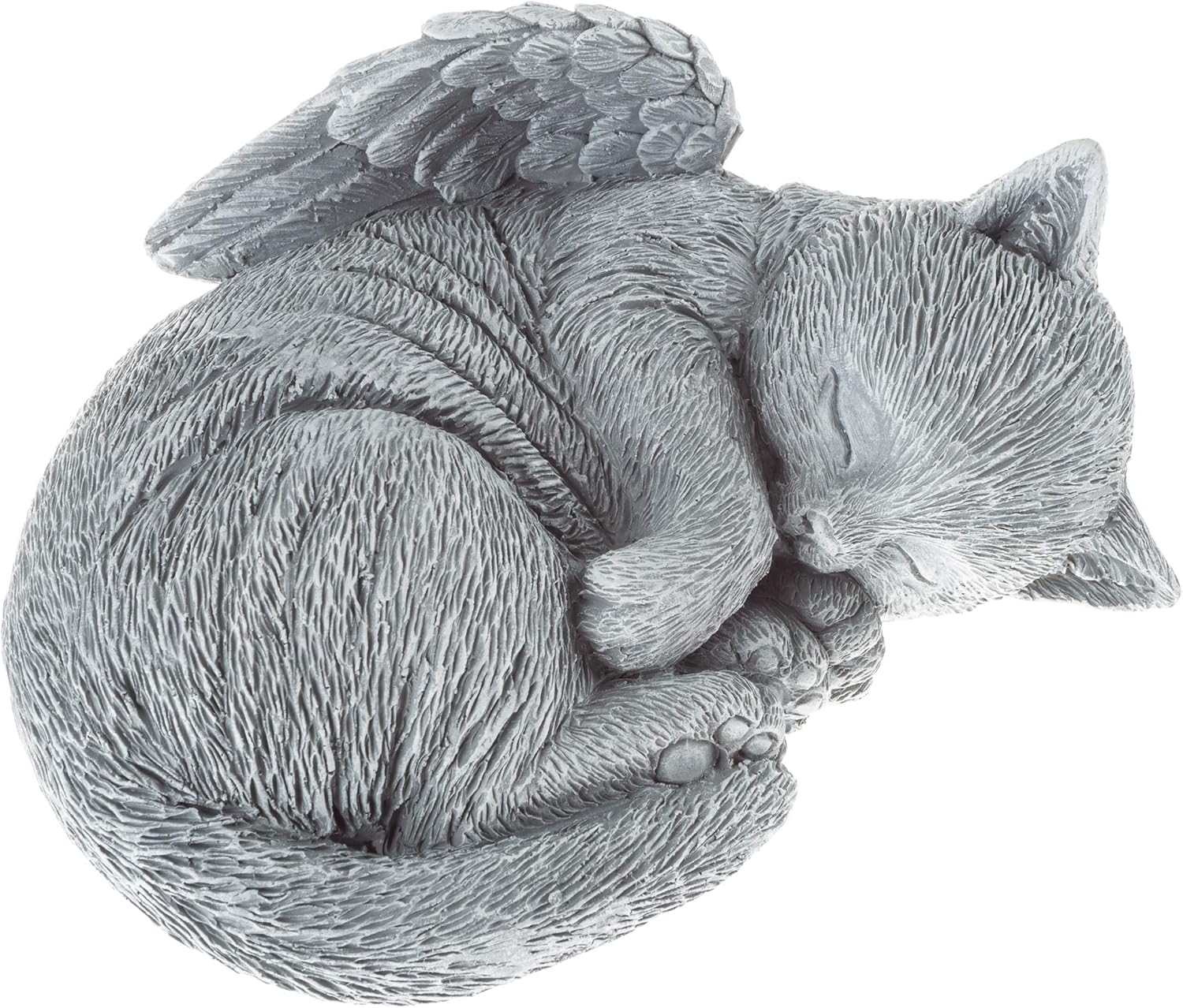 Pure Garden Cat Memorial Stone – Peaceful Sleeping Kitten Angel Statue for Garden, Remembrance, Grave Marker, and Loss – Pet Sympathy Gift (Gray)
