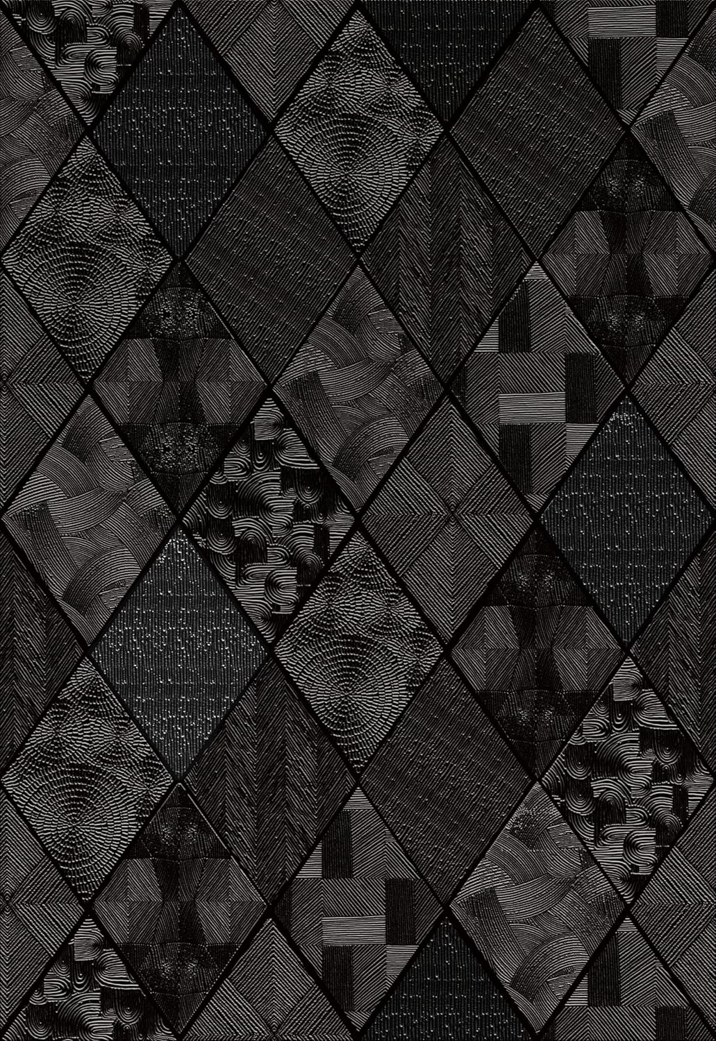 Zeeko Black Textured Peel and Stick Wallpaper 3D Embossed Geometric Linear Contact Paper Removable Waterproof Self Adhesive Wall Paper for Bedroom Bathroom Cabinets Shelf 17.3" X 800"