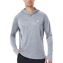 Roadbox UPF 50+ Fishing Shirts for Men, Long Sleeve UV Sun Protection Lightweight Rash Guard Hoodie for Hiking Workout
