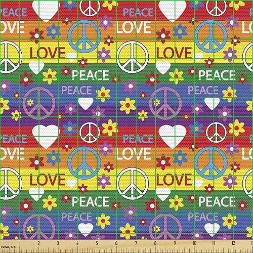 Vista 345 de Ambesonne Tela beige de The Yard, ilustración contemporánea de animales marinos en estilo retro, arte de caballito de mar de cangrejo de pulpo, tela