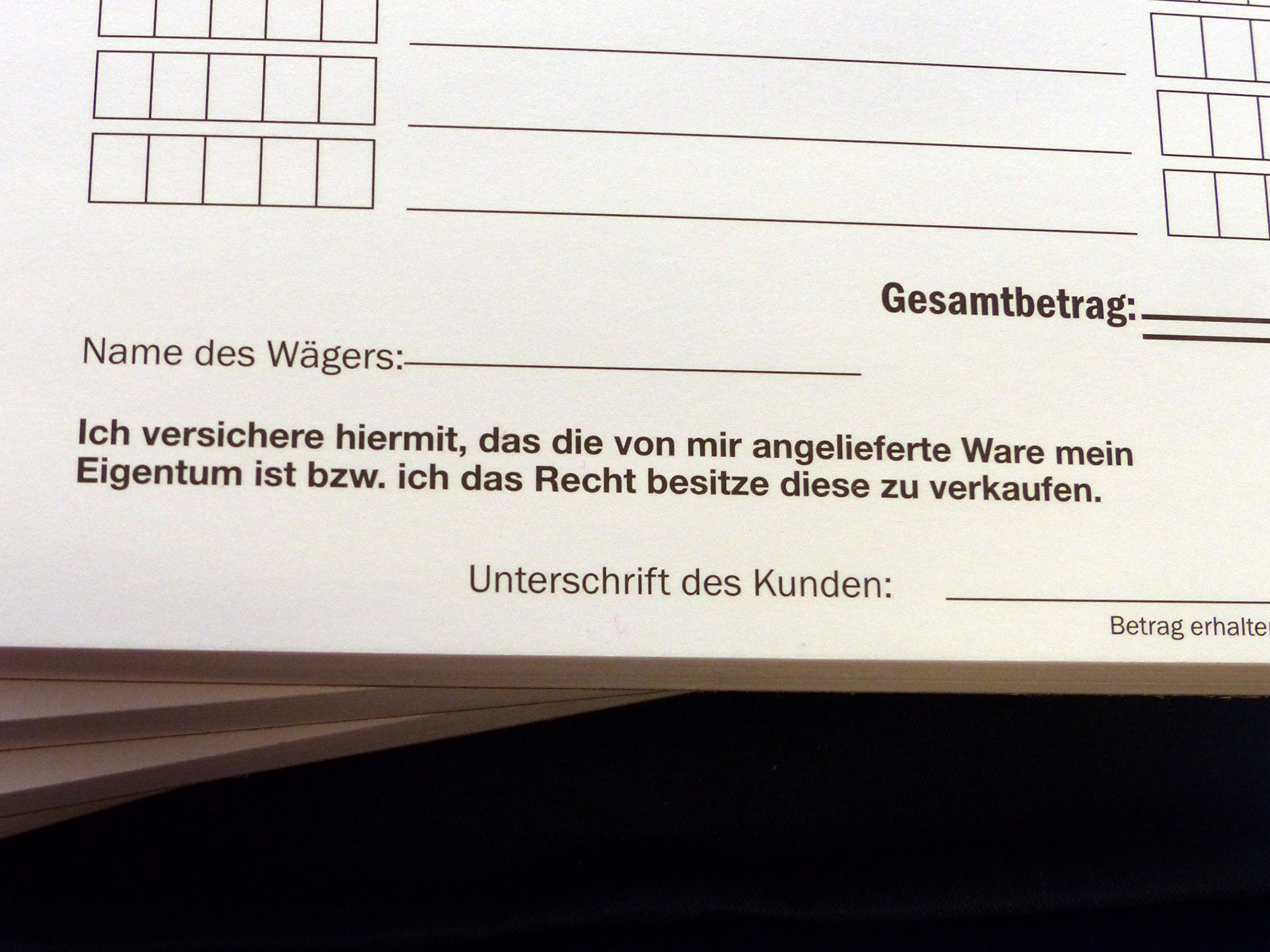 10x Ankaufquittung - Gutschrift - Materialeingang DIN A5, 2-fach selbstdurchschreibend,2x50 Blatt weiß/grün - gelocht (22608)