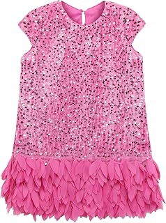 Cubear Girls Sequin Dress A-Line Sparkly Sleeveless Wedding Gown Party Dresses for Girls