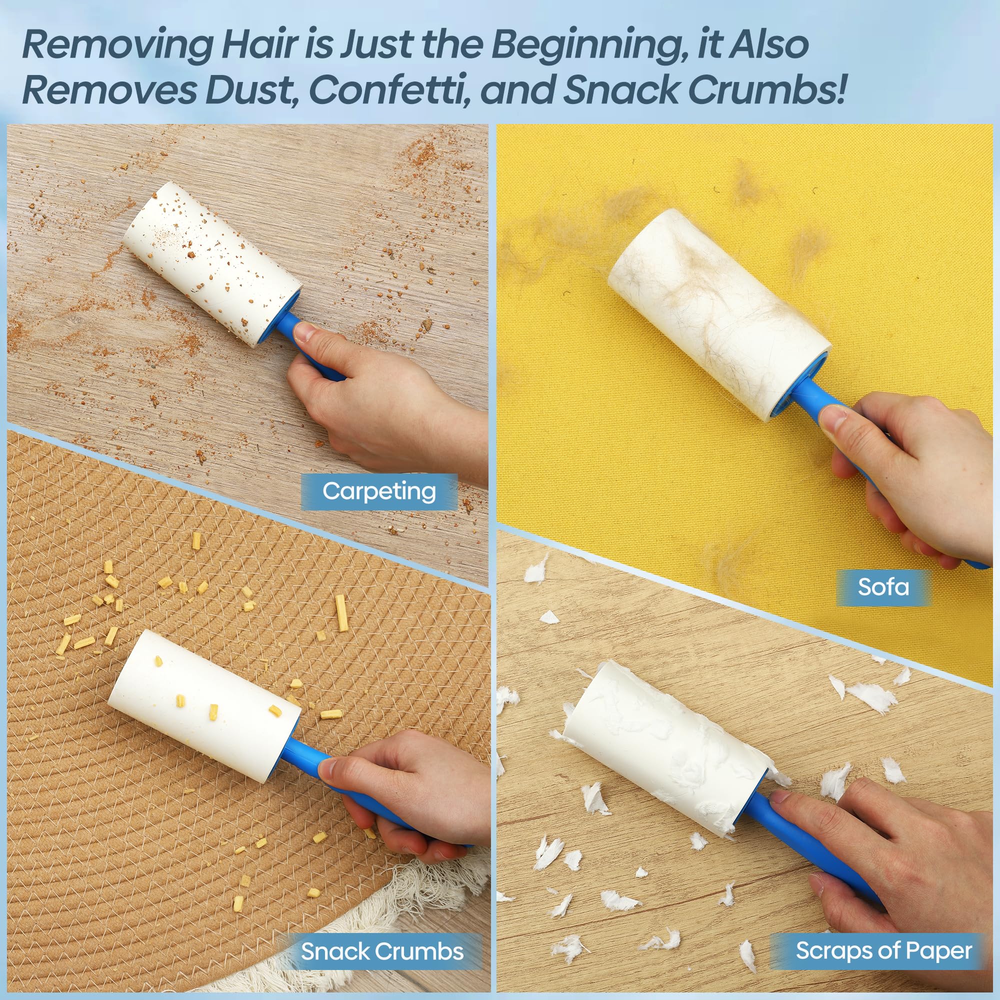 ELAKIRI Rouleau Poils Animaux 12 Roule/1080 Feuilles - Super