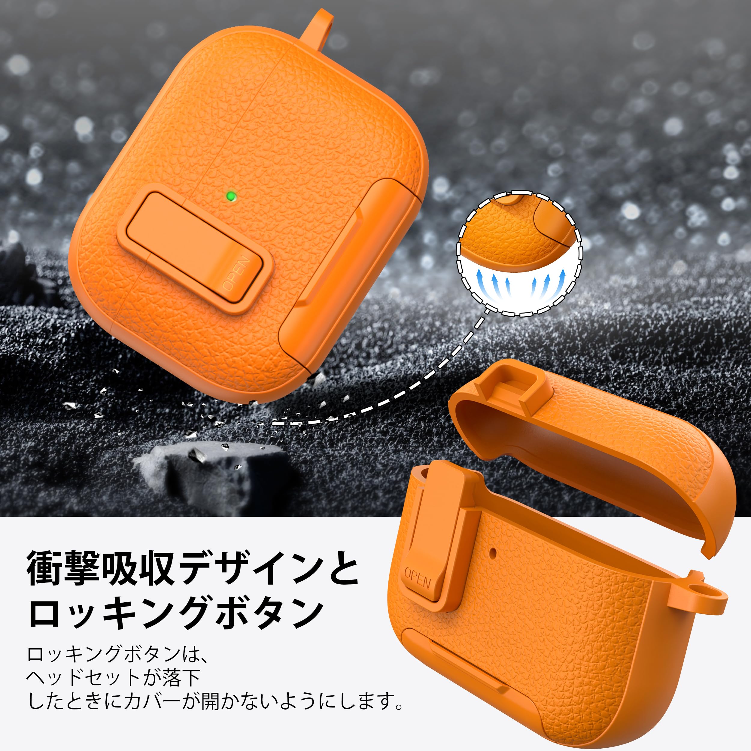 Amazon | RFUNGUANGO AirPods Pro 3ケース レザー、キーチェーン、電話