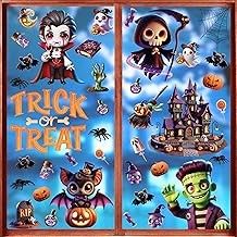 WALPLUS Halloween Window Clings Decorations Double-Sided Reusable Peel and Stick Removable for Glass Living Room Nursery Room Home Office Spooky Season Just Got Adorable 111 Pieces