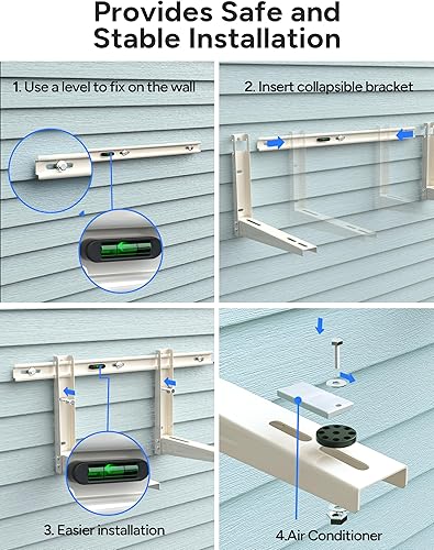 Miniatura 3 de Mini soporte de montaje en pared dividido, soporte de pared resistente para 7000 Btu a 12000 Btu Minisplit al aire libre sin conductos Minisplit
