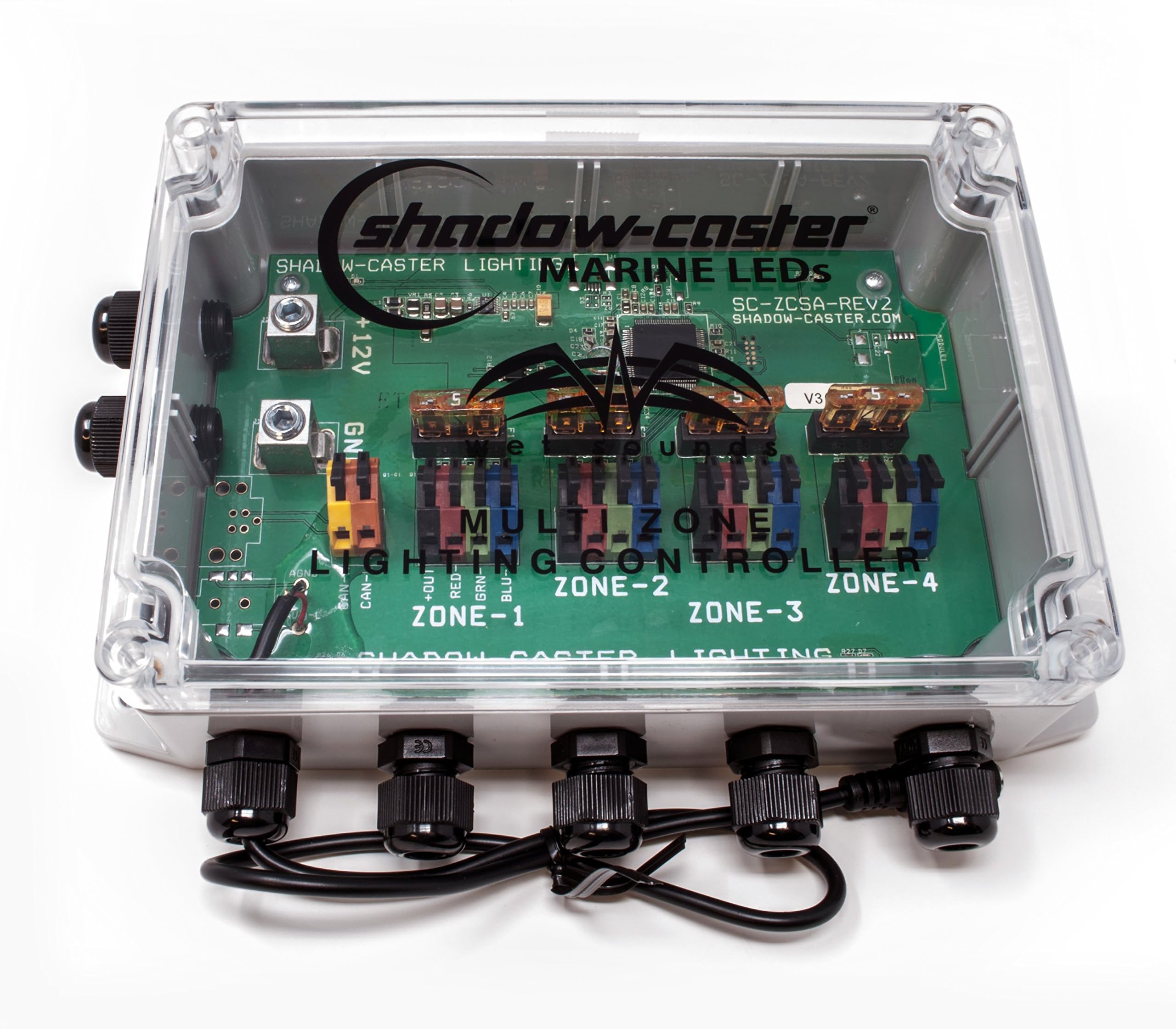 wet sounds/Shadow Caster Multi-Zone Black Box RGB Lighting Distribution case