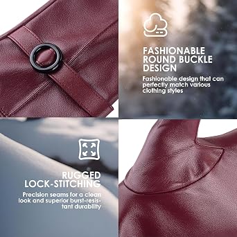 Womens Winter Leather Gloves Touchscreen Texting Warm Driving Lambskin Gloves for Christmas Gifts