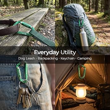 Amzonly 3inch Auto Locking Carabiner Clips Heavy Duty, 12KN /2697lbs Lightweight keychain carabiners, Sturdy Twist Lock Caribeeners for Camping Hiking Hammock Swing Backpack, dog leash and Harness etc