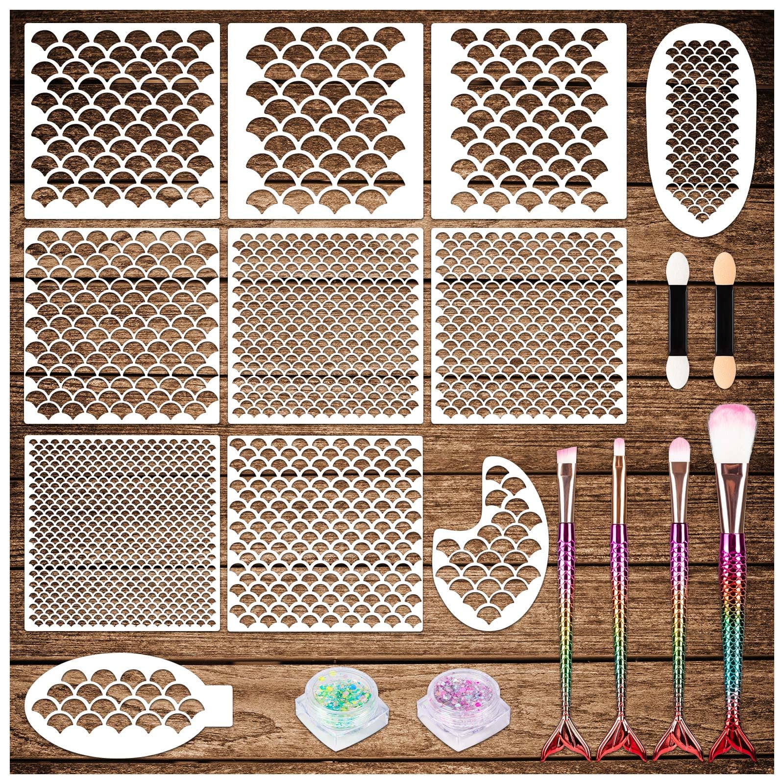 Photo 1 of ALDMIO Mermaid Scale Stencil Kit