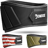 DMoose Neoprene Weight Lifting Belt - 6" Wide Adjustable Support for Squats, Deadlifts & Heavy Lifts - Men & Women Gym Belt