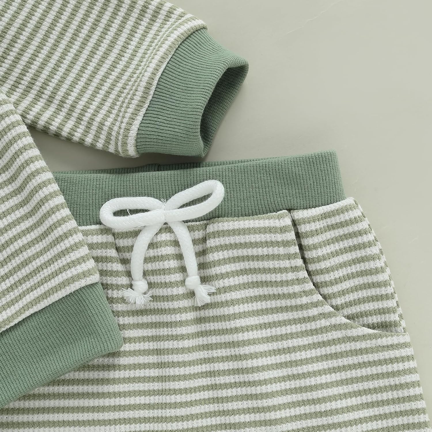 Nyapruwe Toddler Baby Boy Fall Winter Clothes Stripe Letter Embroidery Sweatshirt Tops Pants Set Casual Infant Outfits - Image 6