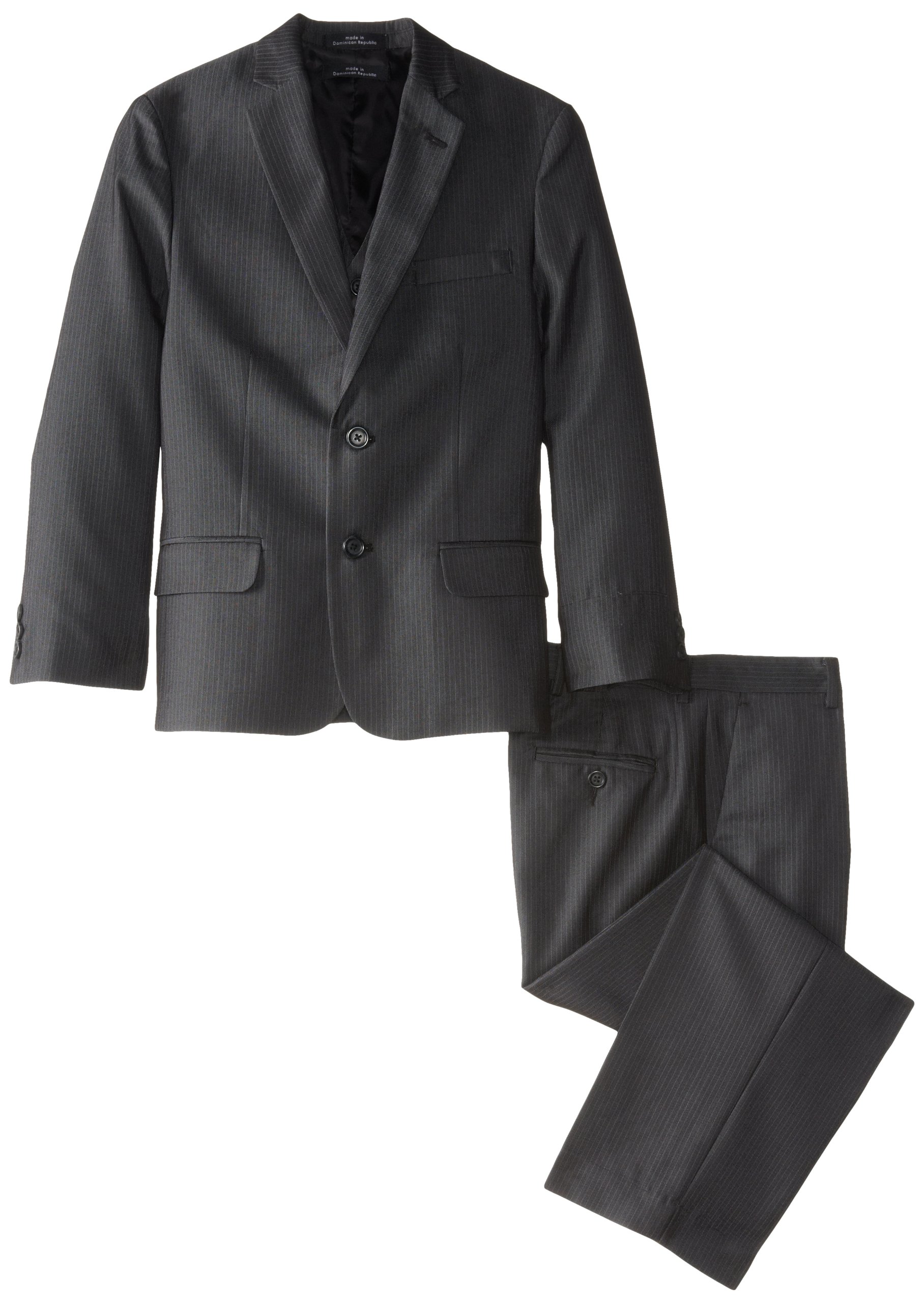 Calvin Klein Dress Up Boys' Speckled Stripe Vested Suit